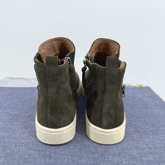 SOFFT Britton ll Women 9M Olive Green Suede Side Zip Ankle Bootie Sneaker Casual - Picture 3 of 11